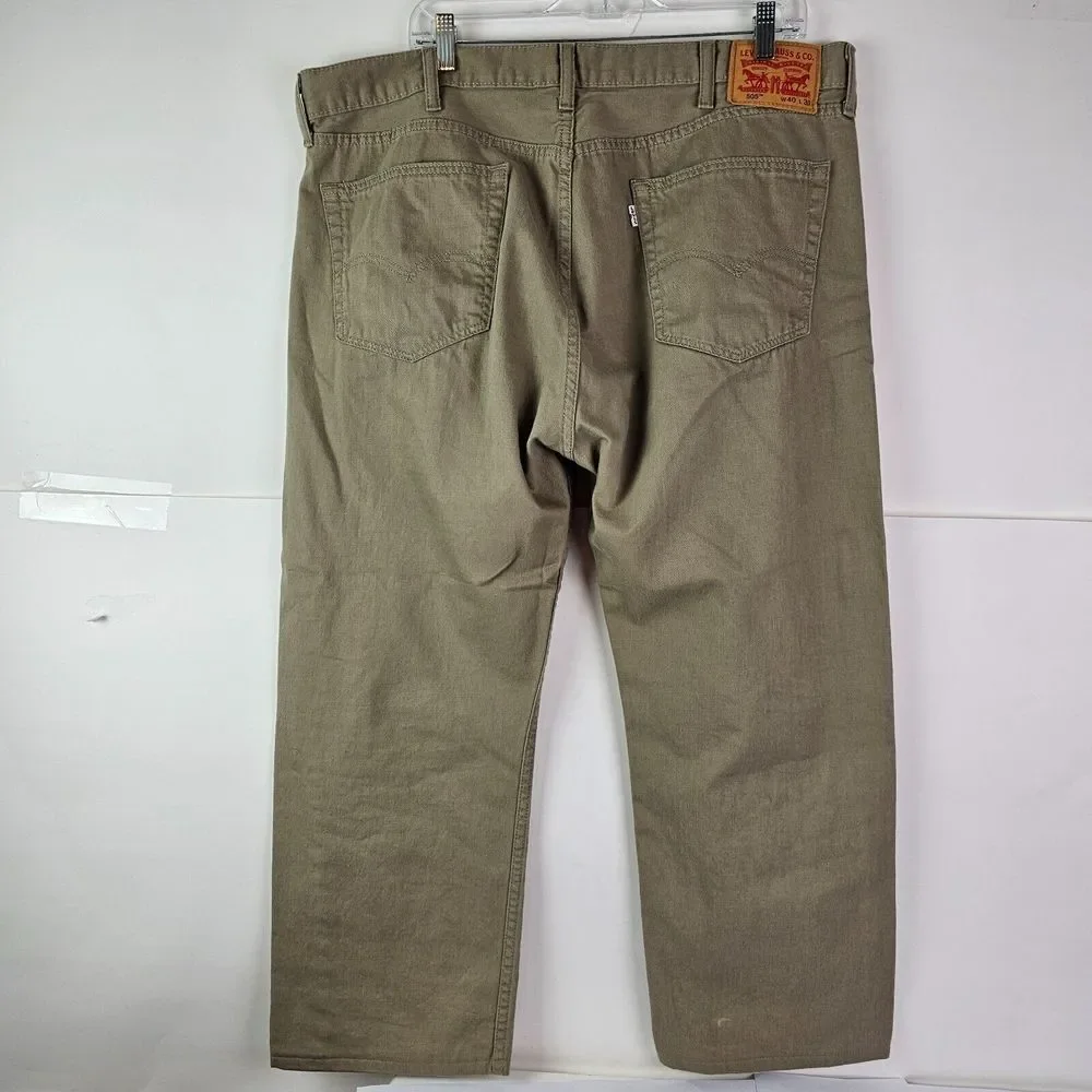 Levi's 505 Men's Regular Fit Straight Leg Workwear‎ Jeans W40 Tan Beige